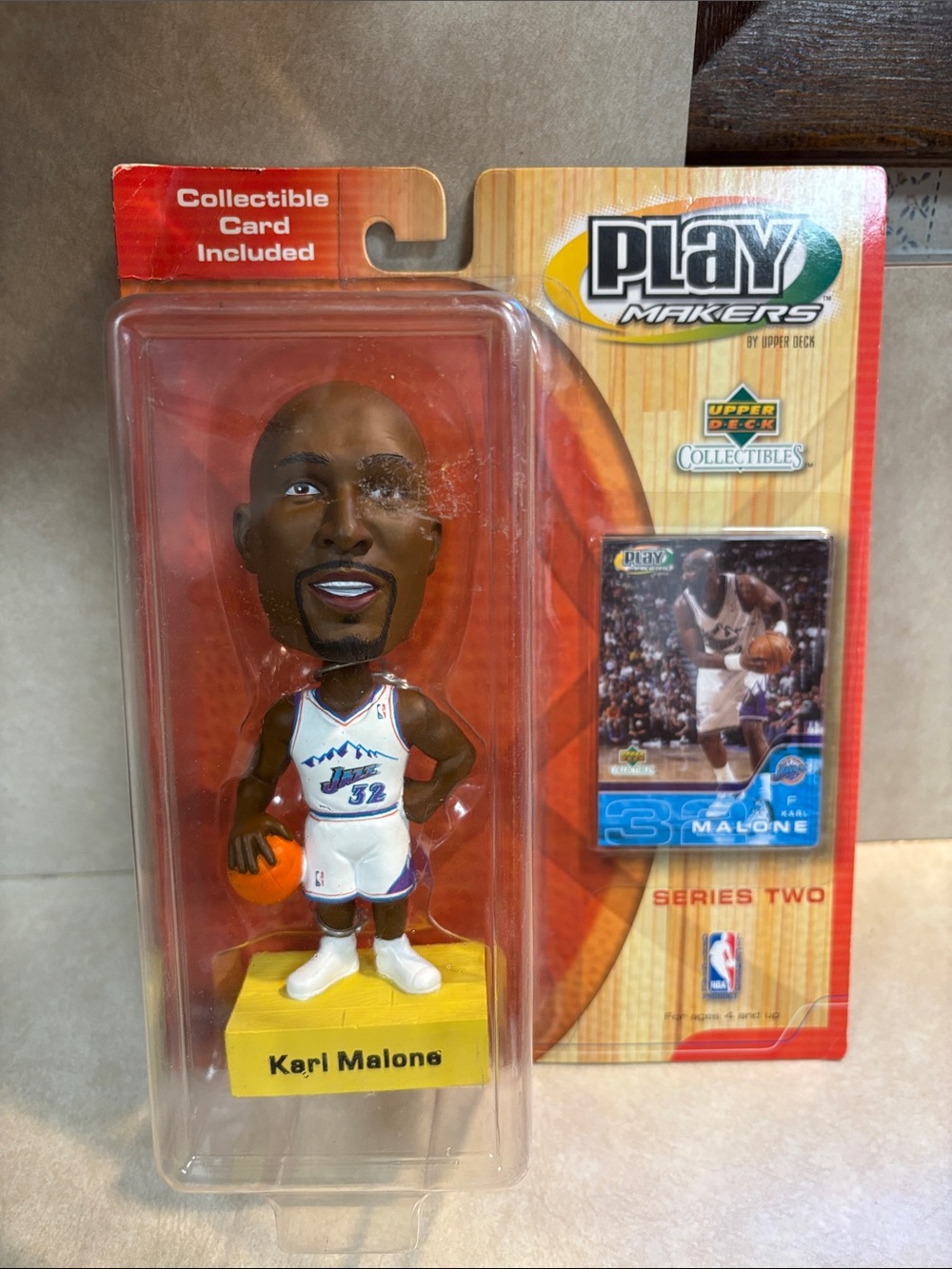 PlayMakers Collectible Basketball Figure - White & Blue Jersey